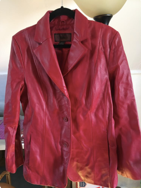 red leather jacket