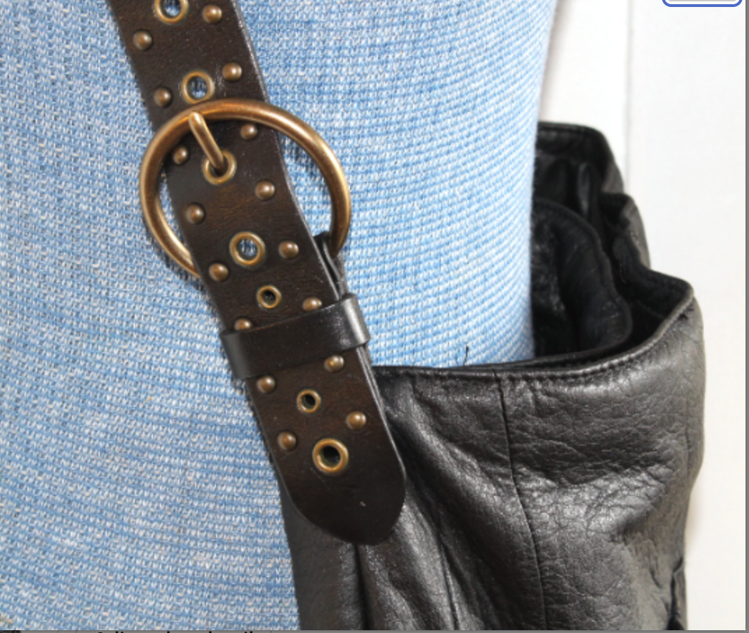 Black leather hobo with belt strap