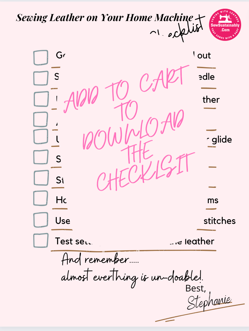 Checklist for Sewing Leather Successfully on Your Home Sewing Machine